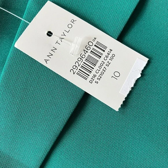 Ann Taylor Dress New Kelly Green Silky Sheath - Picture 3 of 9